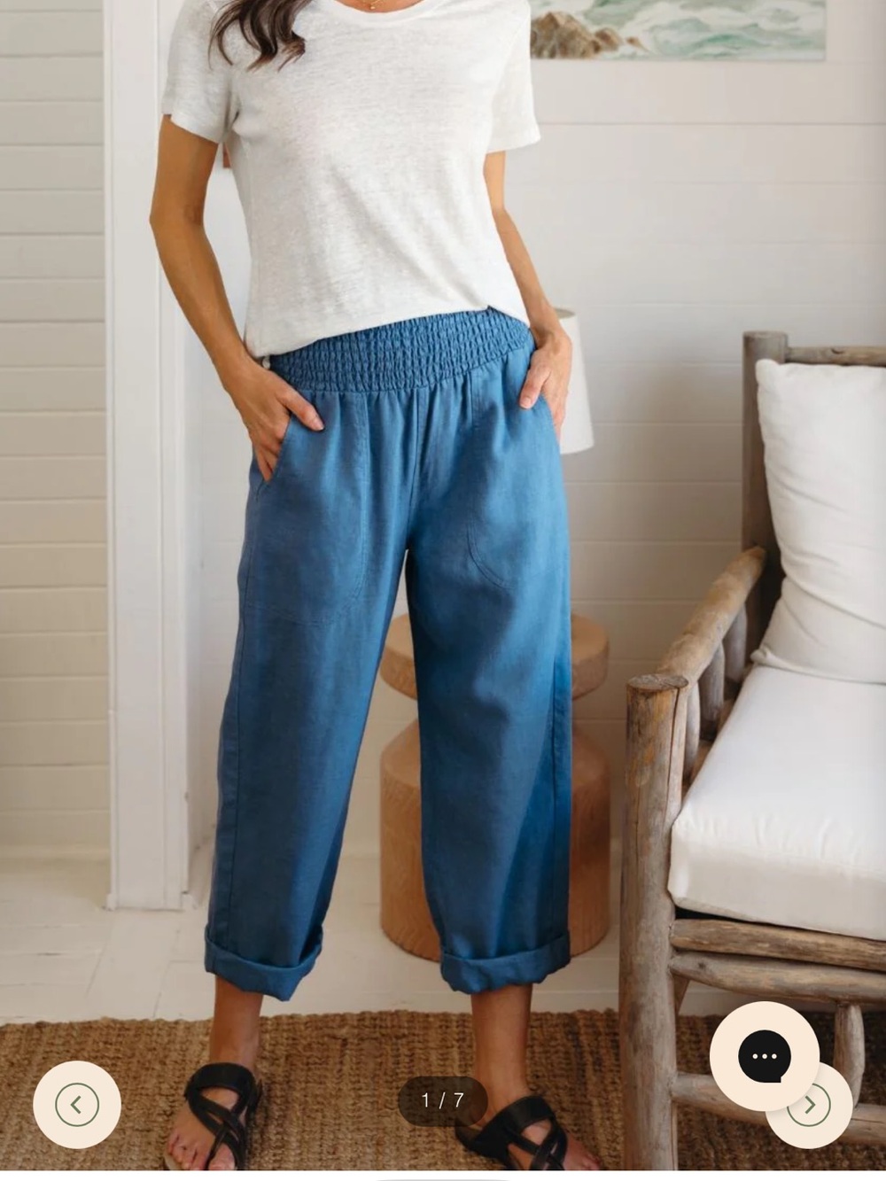 Nomad The Label Aegean Blue Linen Pants